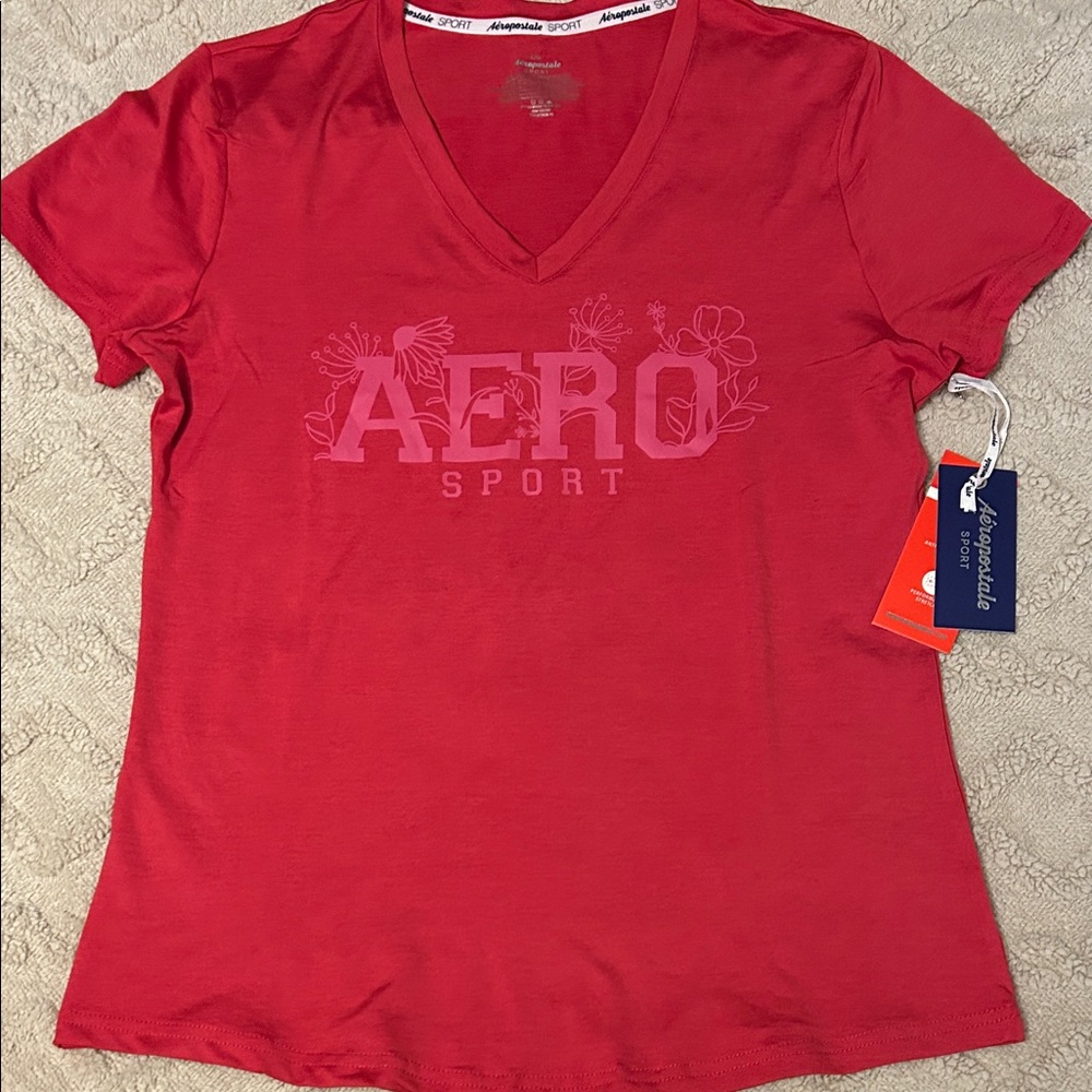 Women's Red V-Neck Top